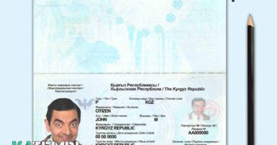 Kyrgyzstan passport PSD template, 2021 — present